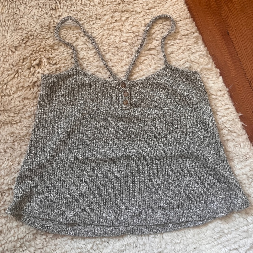 Grey Sezane ribbed tank in Medium